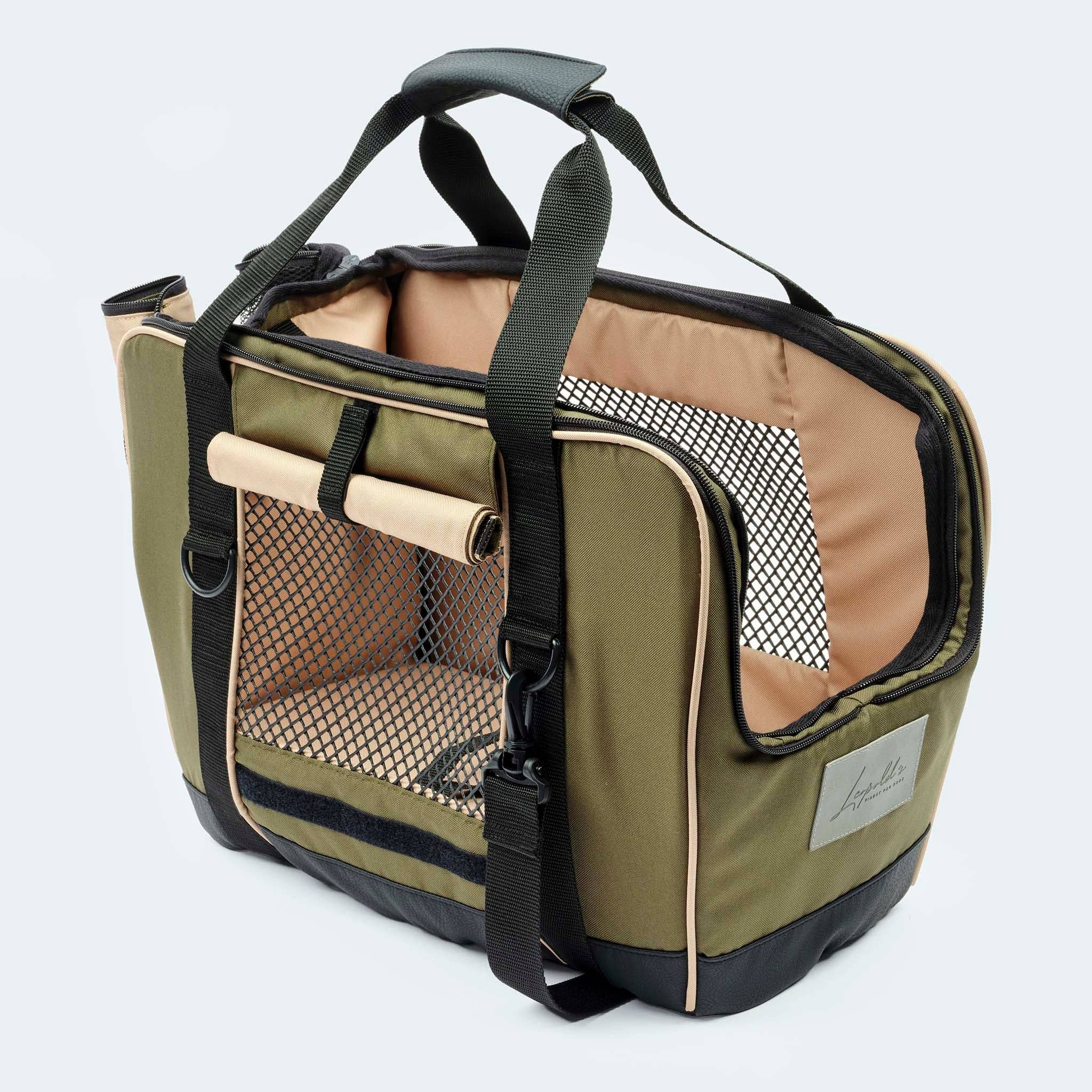 ​​Leopold's Finest for dogs - Wholesale Pet Carrier - Dog - Bicycle bag for dogs olive2