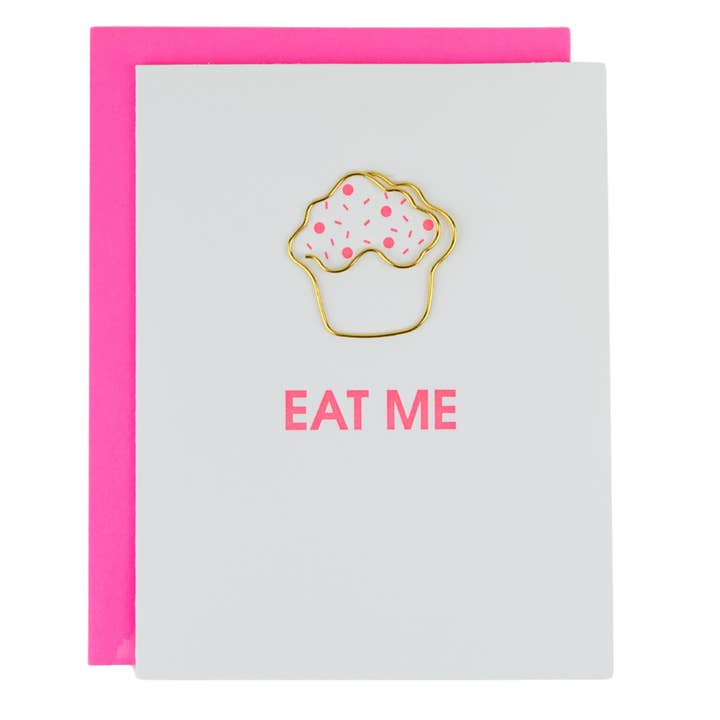 Eat Me - Love | Birthday - Cupcake Paper Clip Card for wholesale by Chez Gagné