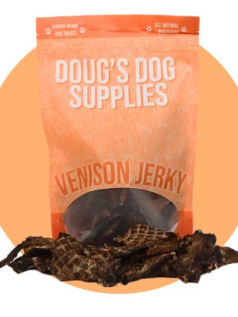 Venison Jerky for Dogs | Single Ingredient | Air Dried |8 oz for wholesale by Doug's Dog Supplies
