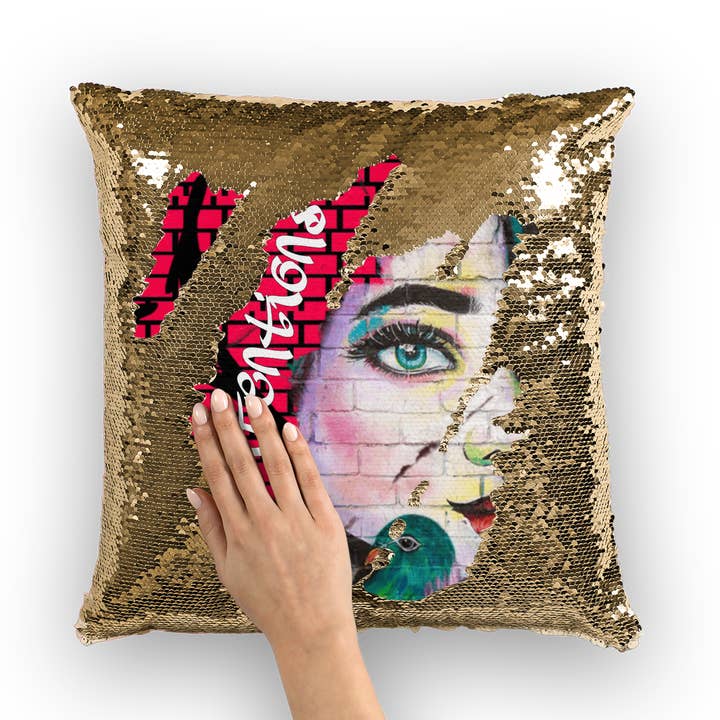 Housse de coussin à paillettes GGBI pour la vente par IAKAM