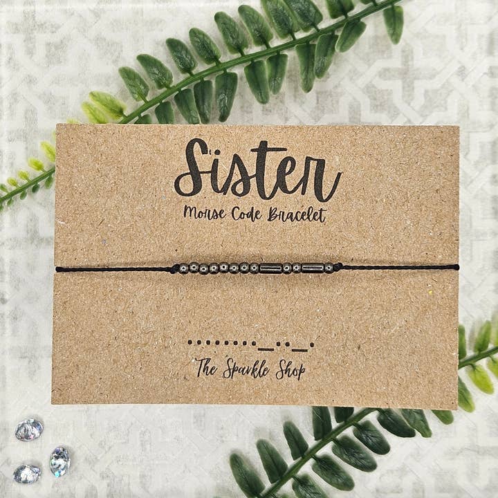 The Sparkle Shop - Wholesale Beaded Bracelet - Handmade Morse Code Bracelet - Sister