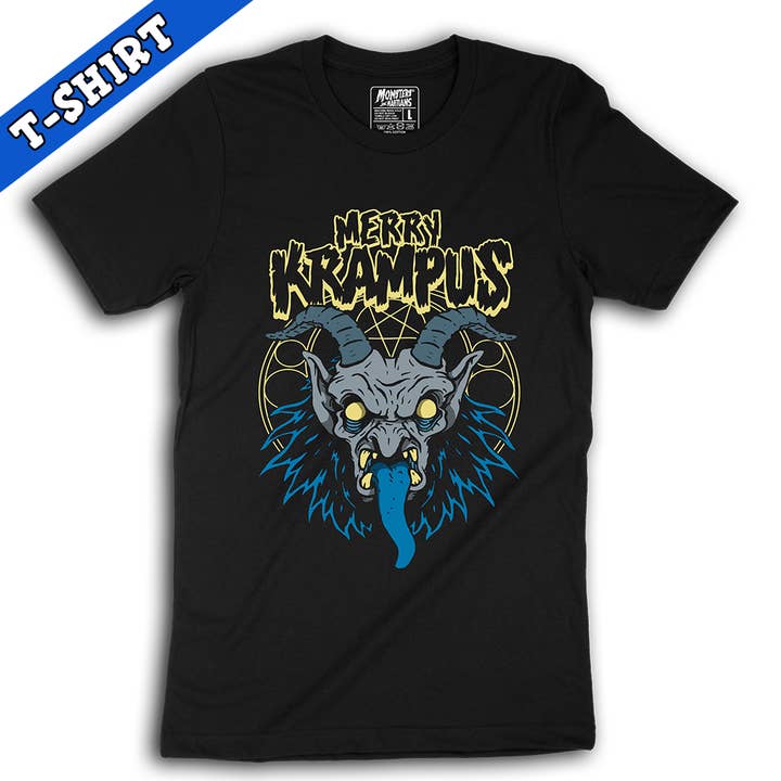 Monsters and Martians LLC - Wholesale T-Shirt (Graphic) - Unisex - Merry Krampus Demon Horror Christmas Shirt