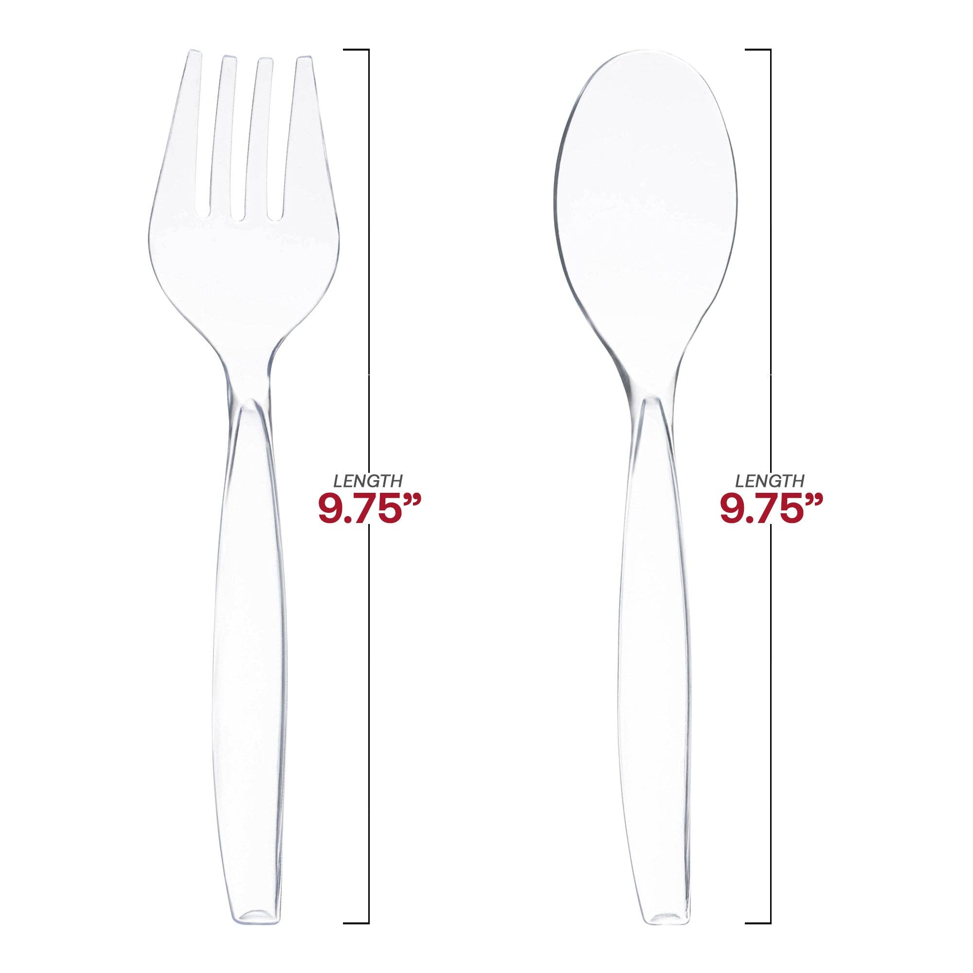 Smarty had a Party - Wholesale Assorted Cutlery Set - Clear Disposable Plastic Serving Flatware Set - 5 Pairs1