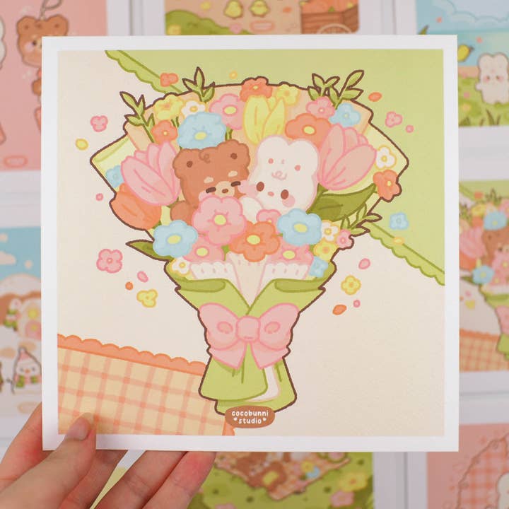 Bouquet Art Print for wholesale by cocobunni studio