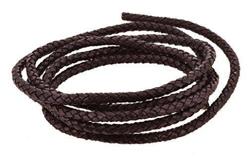 Mandala Crafts - Wholesale Craft Supplies - Mandala Crafts 6mm Braided Leather Cord, Genuine Leather Round Bolo Cord for Jewelry Making, Bolo Ties, Wrapping, Crafting1