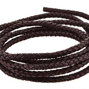 Mandala Crafts - Wholesale Craft Supplies - Mandala Crafts 6mm Braided Leather Cord, Genuine Leather Round Bolo Cord for Jewelry Making, Bolo Ties, Wrapping, Crafting1