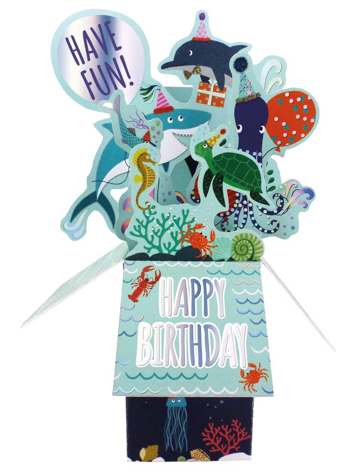 Anniversaire, Thème Marin - Carte de Vœux 3DPopUp - Second Nature pour la vente par Second Nature Ltd