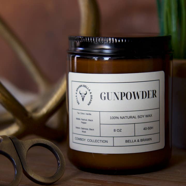 Bella & Brawn - Wholesale Pot/gevulde kaars - Buskruit 8oz Soja/Kokosnoot Kaars