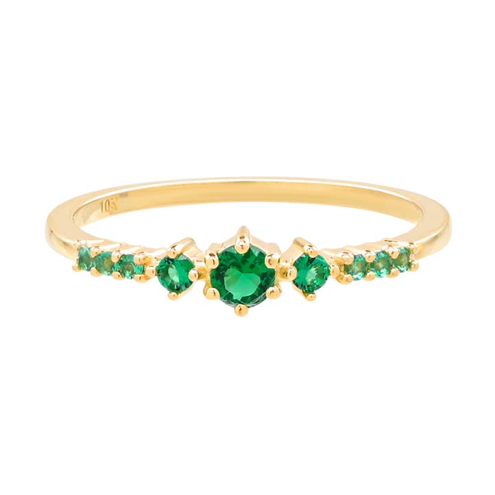 10k Solid Emerald Green Ring for wholesale by Ofina Jewelry