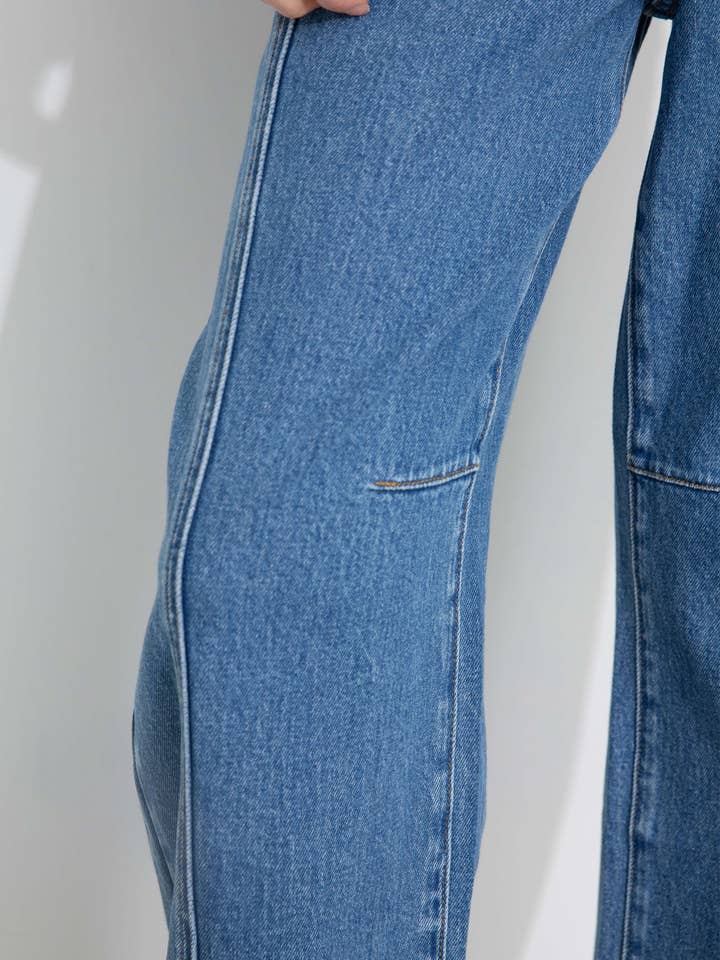 CUBIC - Wholesale Jeans - Women's - Panelled Loose-Fit Wide-Leg Tapered Jeans10