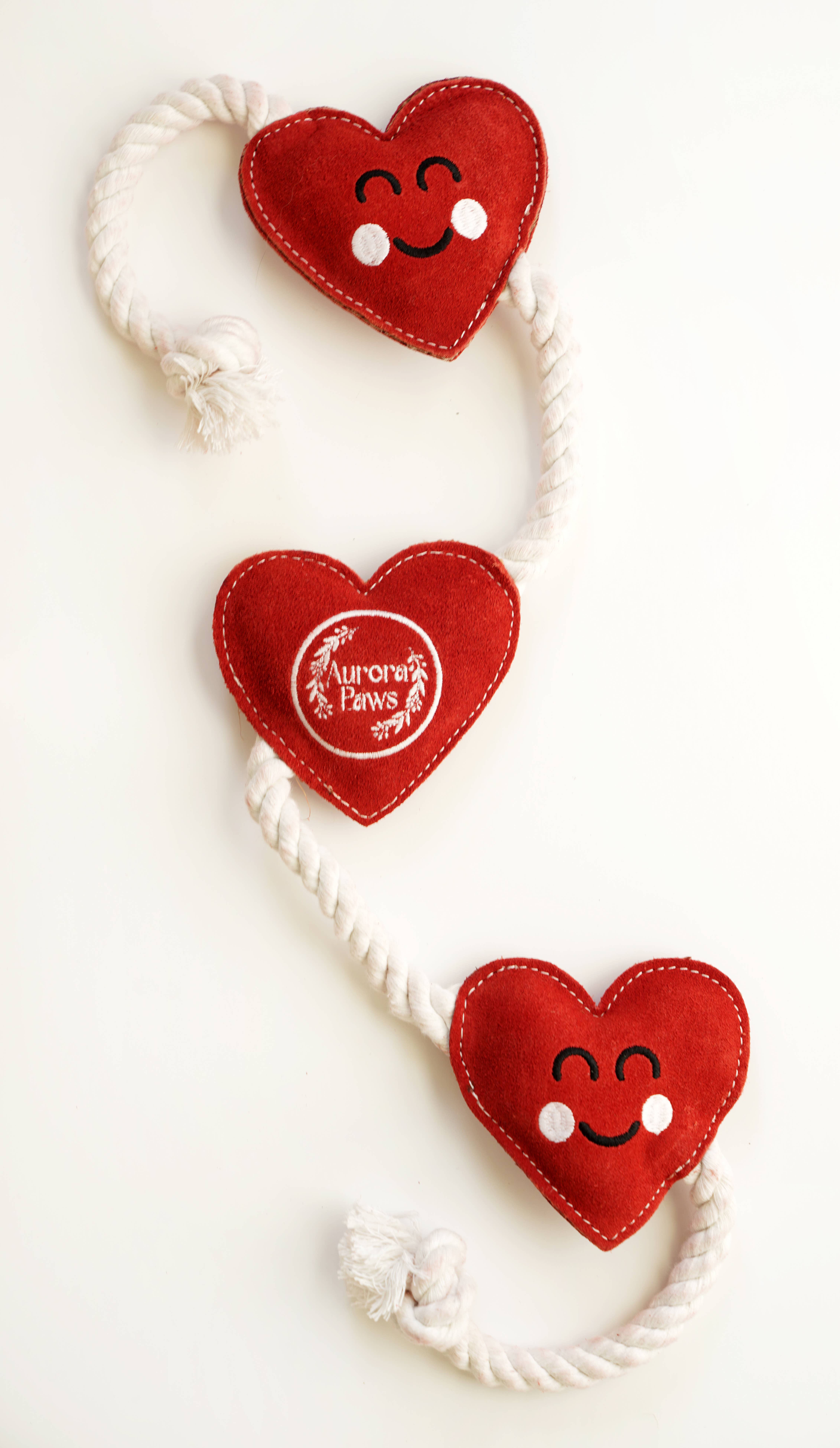 Aurora Paws - Wholesale Pet Rope Toy - Dog - Heart shaped Eco Dog Toy (Heart strings)3