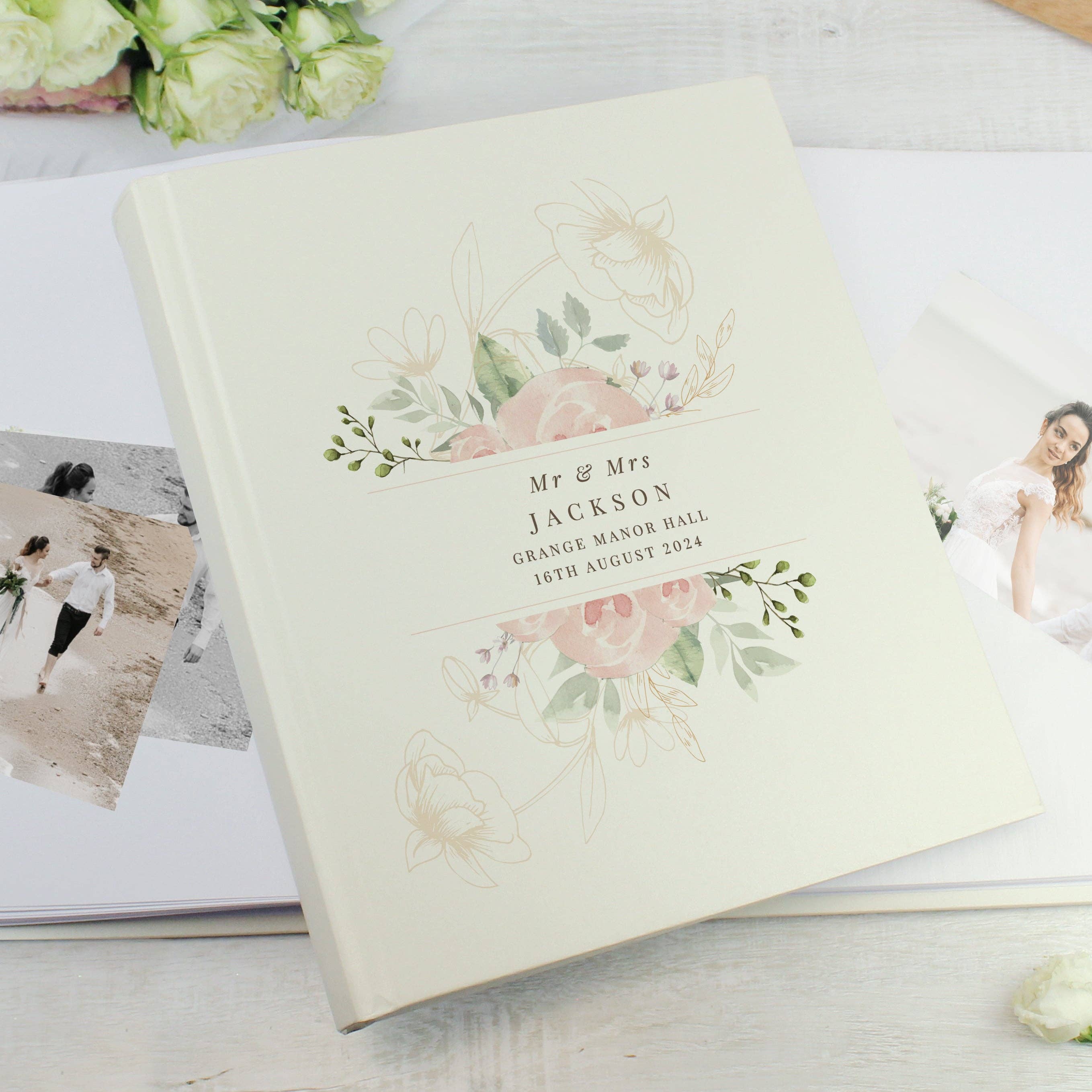 Simply Canvas Art – wholesale Photo album – Personalised Floral Traditional Photo Album0