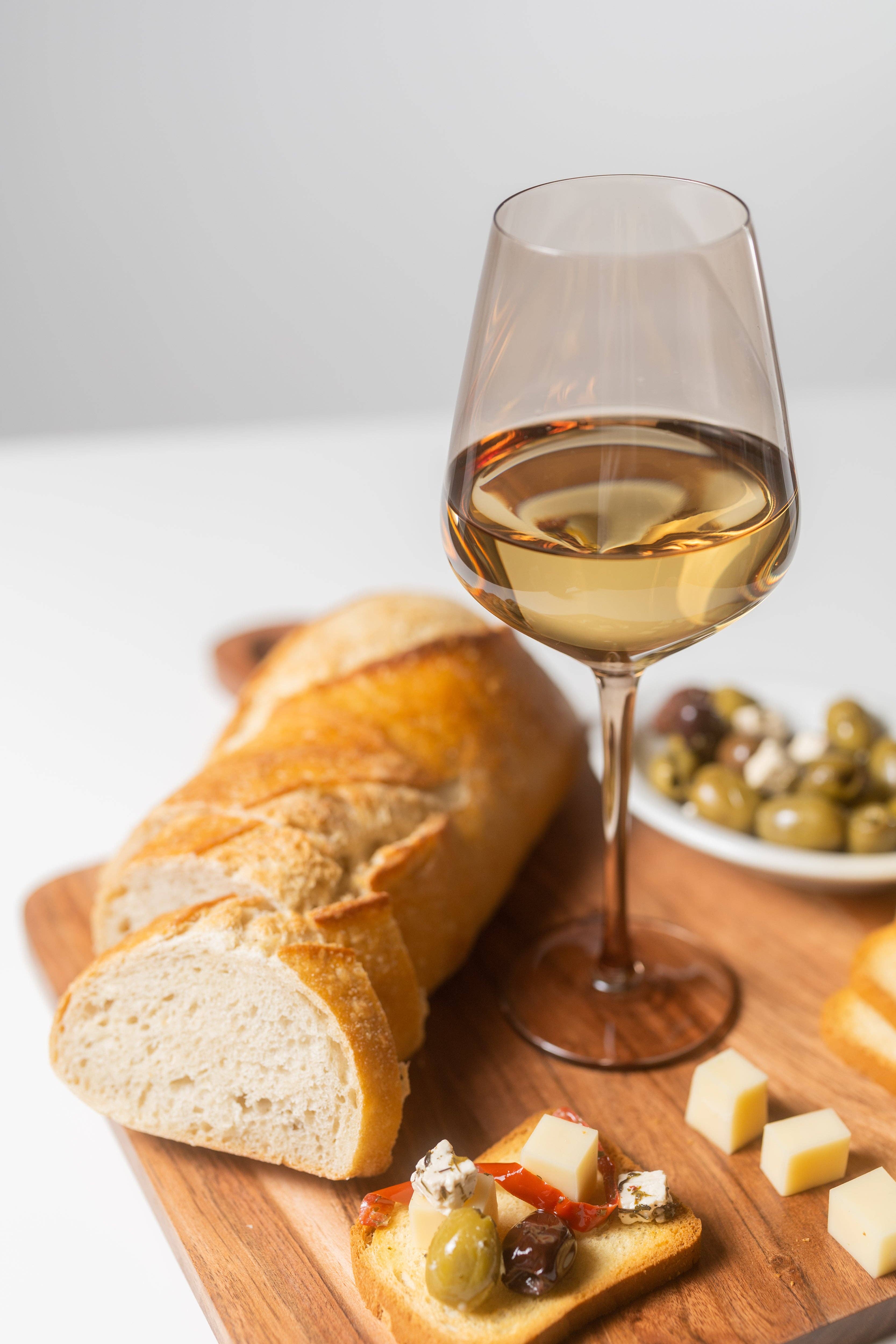 Saludi Glassware - Venta al por mayor Copas de vino - Copas de vino Smokey Sand Color7