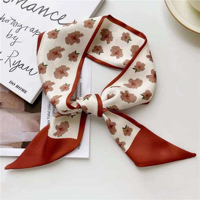 ShieldChic - Wholesale Scarf - Women's - Vintage Printed Slim Hair Silky Scarf12