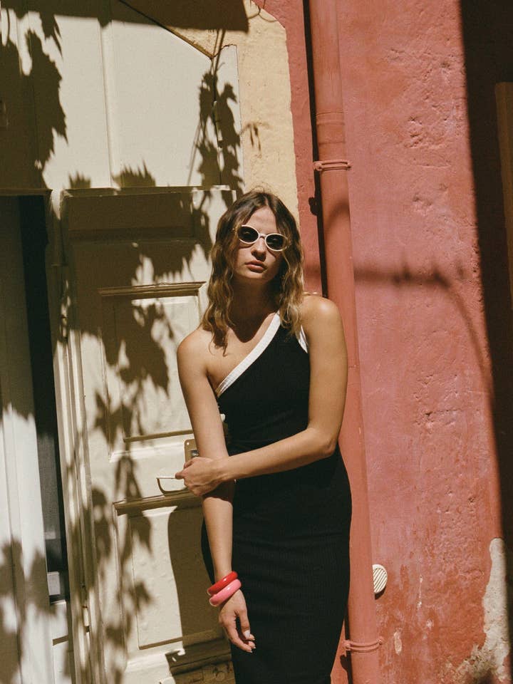 Knyt Studios - Wholesale Dress - Women's - Black Asymmetric Maxi Dress Gabi2