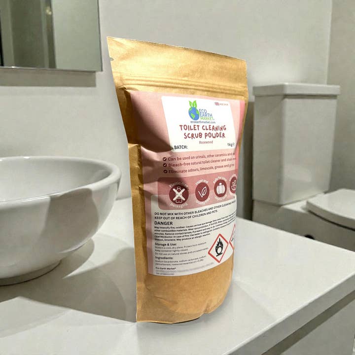 Eco Earth Market - Wholesale Toilet Cleaner - Rosewood Toilet Cleaning Scrub Powder 1kg4