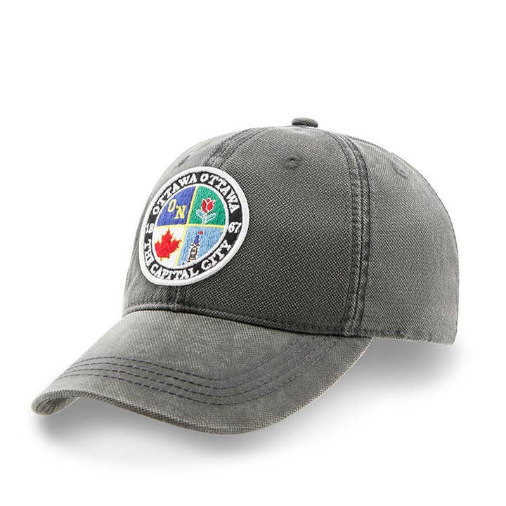 Ottawa Patch Logo Oilskin Solid Cap for wholesale by Northern Icons Canada