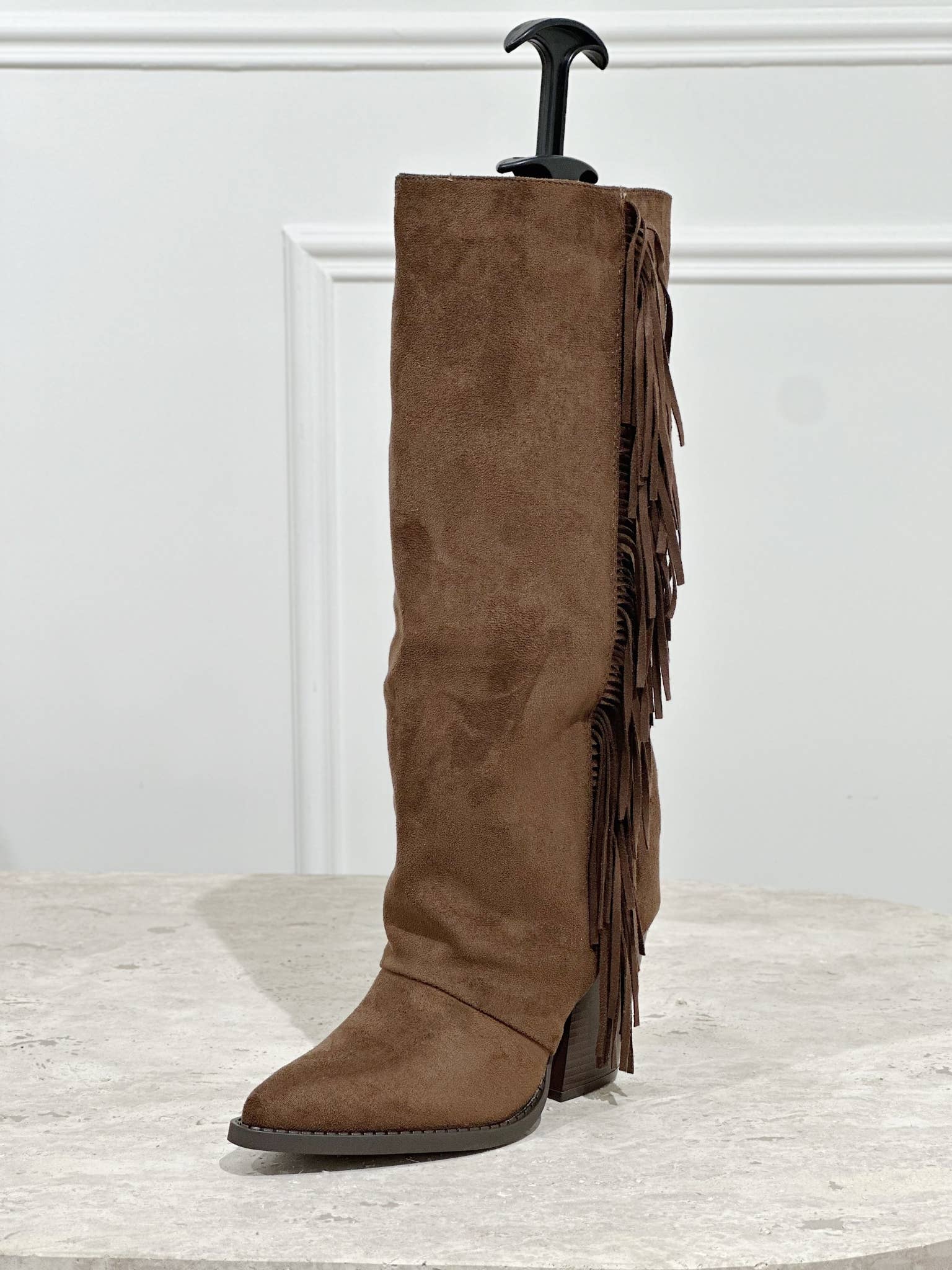 Stephan Paris - Wholesale Boots - Women's - Western thigh-high boots in fringed suede LQ-1611