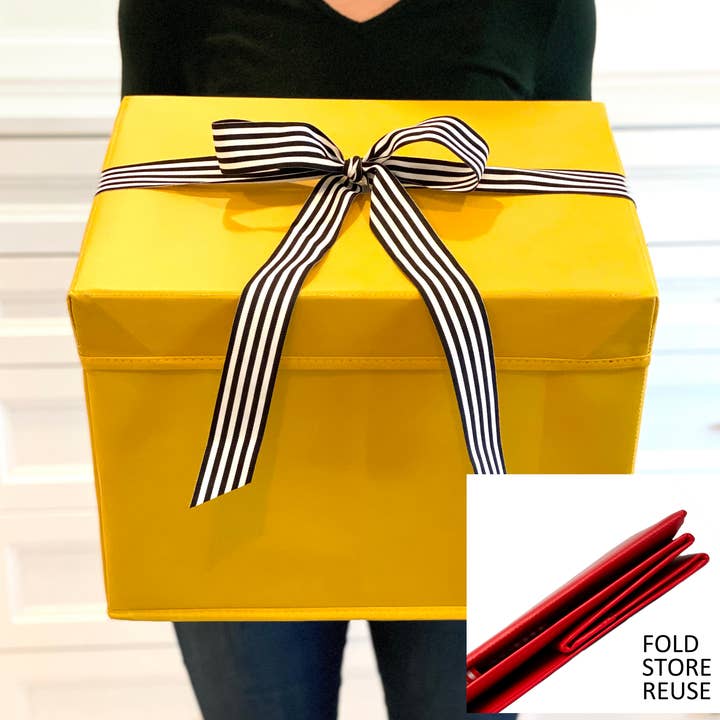 Large Yellow Heavy-Duty Reusable Gift Box for wholesale by EverWrap