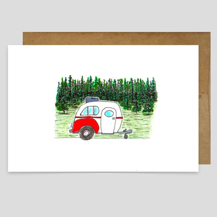 Kevin & Kaia - Vendita all'ingrosso Biglietti di auguri generici - Camper in the Trees - Biglietto di auguri