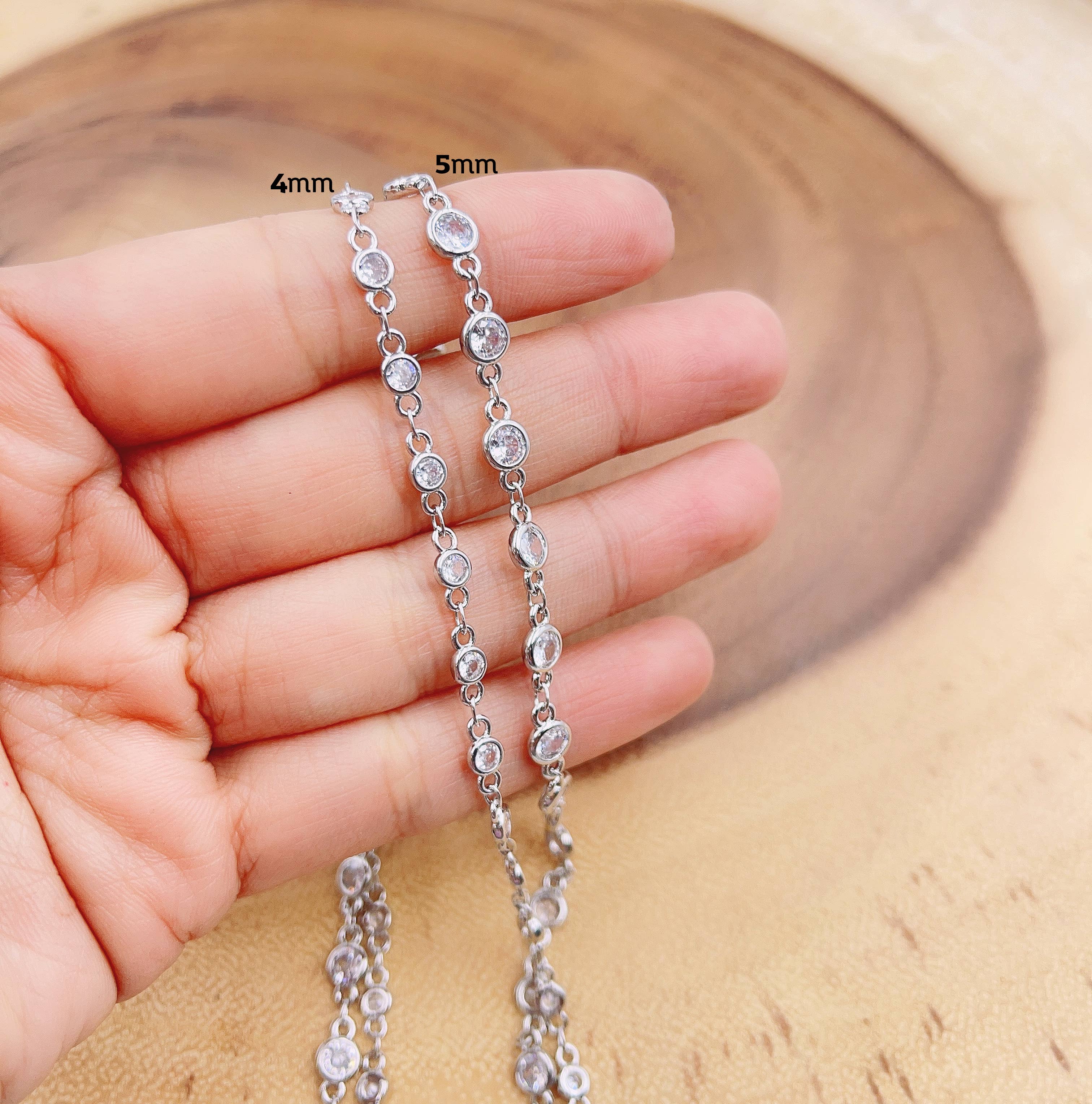 Beads Creation - Vente Collier maille et chaîne - Collier Chaîne & Maillons Pavé Micro Diamant Or CZ2