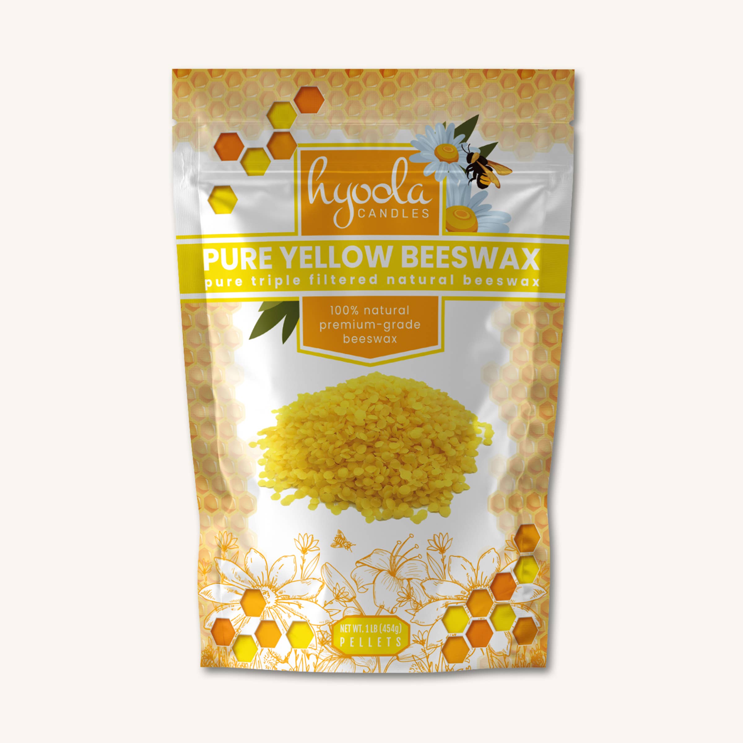 Hyoola Candles - Wholesale Knutselbenodigdheden - Gele bijenwaskorrels - 1 pond2