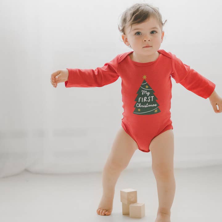 Sweetpea and Co. - Wholesale Bodysuit (Non-Footed) - Baby - My First Christmas Baby Onesie, Baby Bodysuit, Baby Clothing1