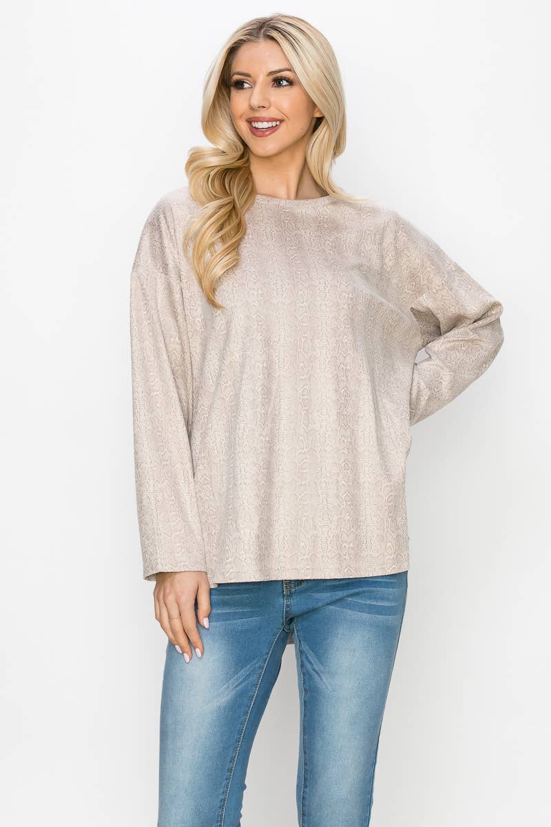 Joh Apparel - Vente Tunique – femme - Haut en daim extensible à imprimé animal Ailith5