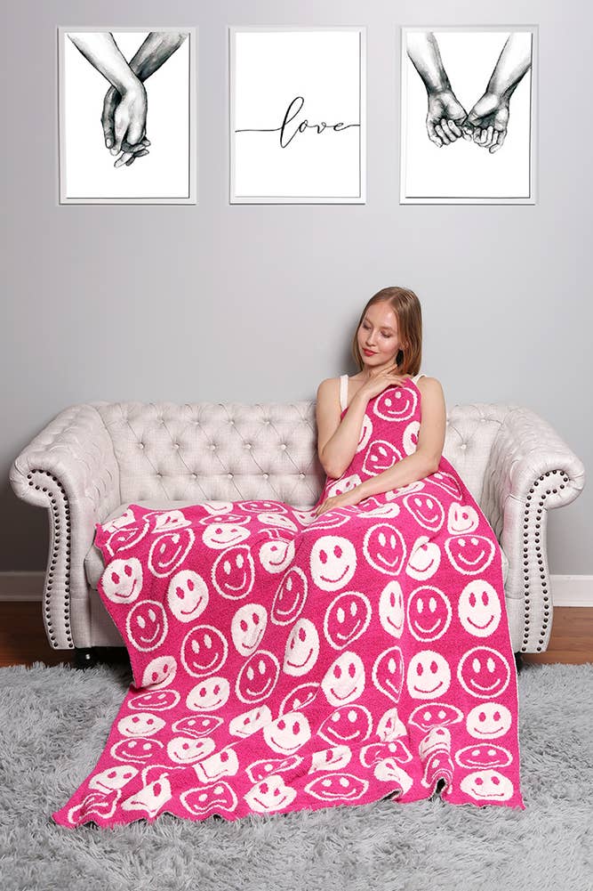 Hana - Wholesale Throw Blanket - Luxury Soft Happy Face Throw Blanket14