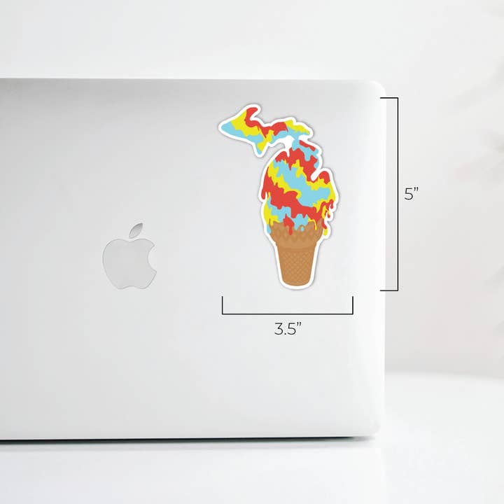 Stuck on Michigan - Wholesale Sticker - Superman Ice Cream Michigan Sticker