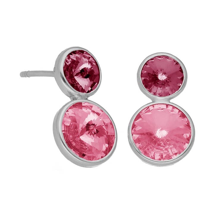 Pendientes cortos Basic 7 y 9mm cristal en Plata baño rodio
para venta al por mayor de Victoria Cruz