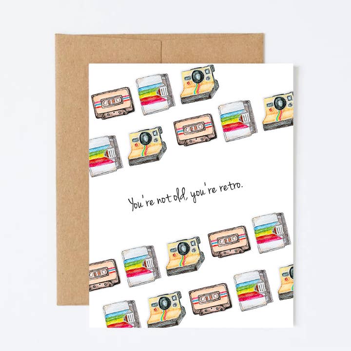 Carte de vœux : Vous n'êtes pas vieux, vous êtes rétro pour la vente par Inkwell & Poppy