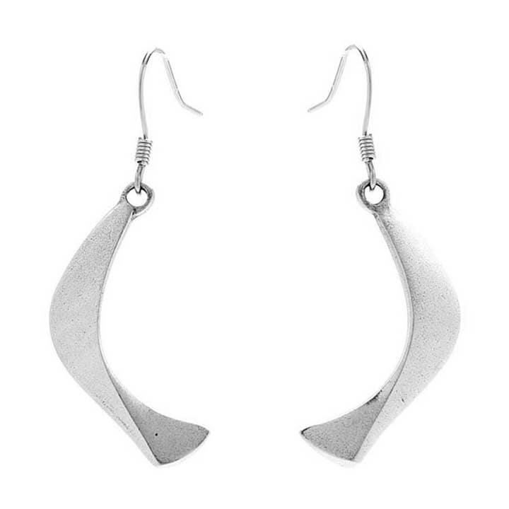 Flow Wire Earrings for wholesale by Danforth Pewter