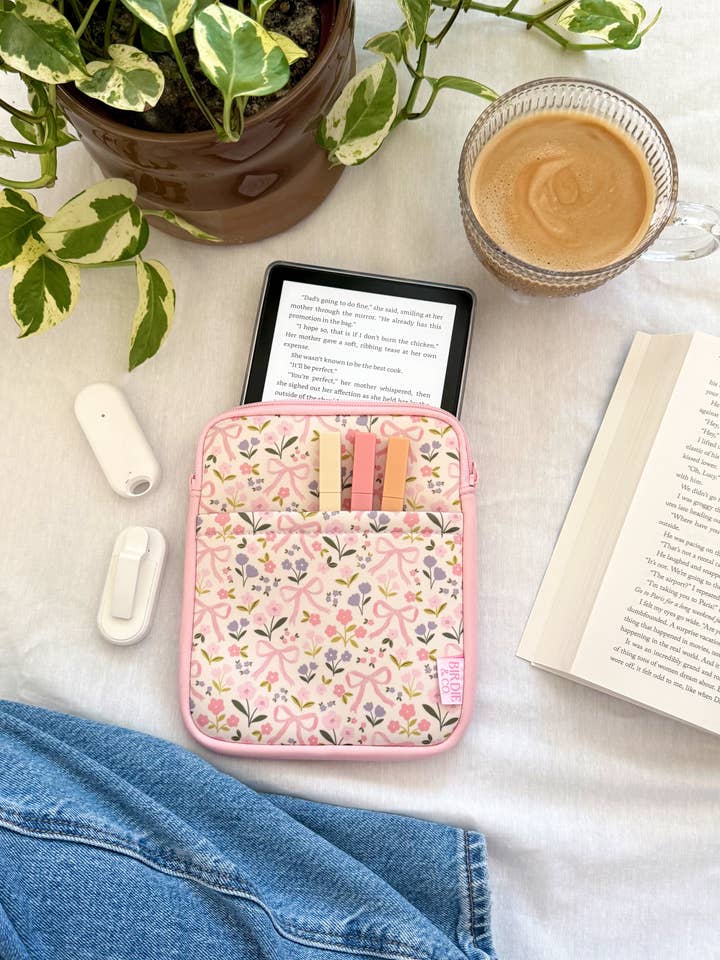 Coquette Bows & Flower Kindle Sleeve, E-reader Sleeve for wholesale by Birdie & Co.