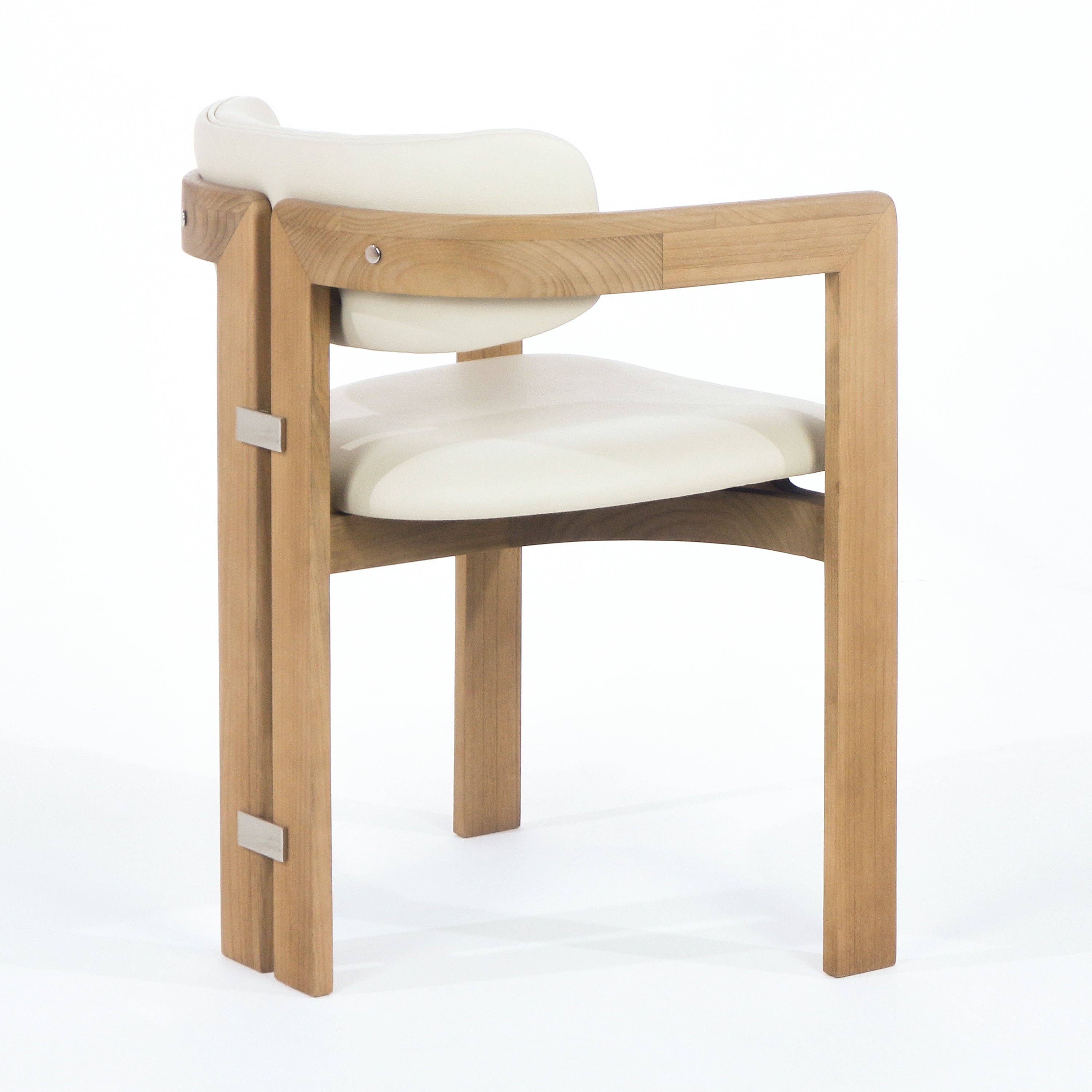 INTERIOR TONIC - Wholesale Chair - Pamplona Teak & Beige Leather Dining Chair3