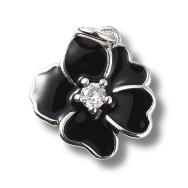 Love, Paige Designs - Wholesale Individual Charm/Pendant - Flower Colored Silver Charm