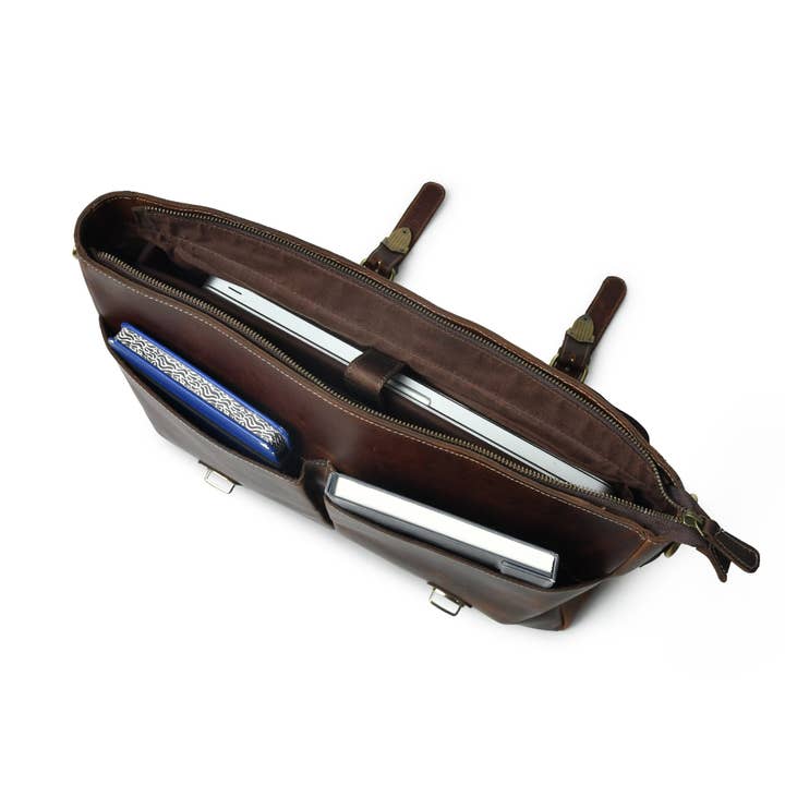 Dotch Leather – Großhandel Laptoptasche – Herren – Abai - Laptoptasche aus Vollnarbenleder6