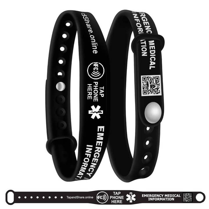 Tap and Share - Wholesale Wristband - Smart NFC Emergency Medical Information Wristband ID With Passive Tracking2