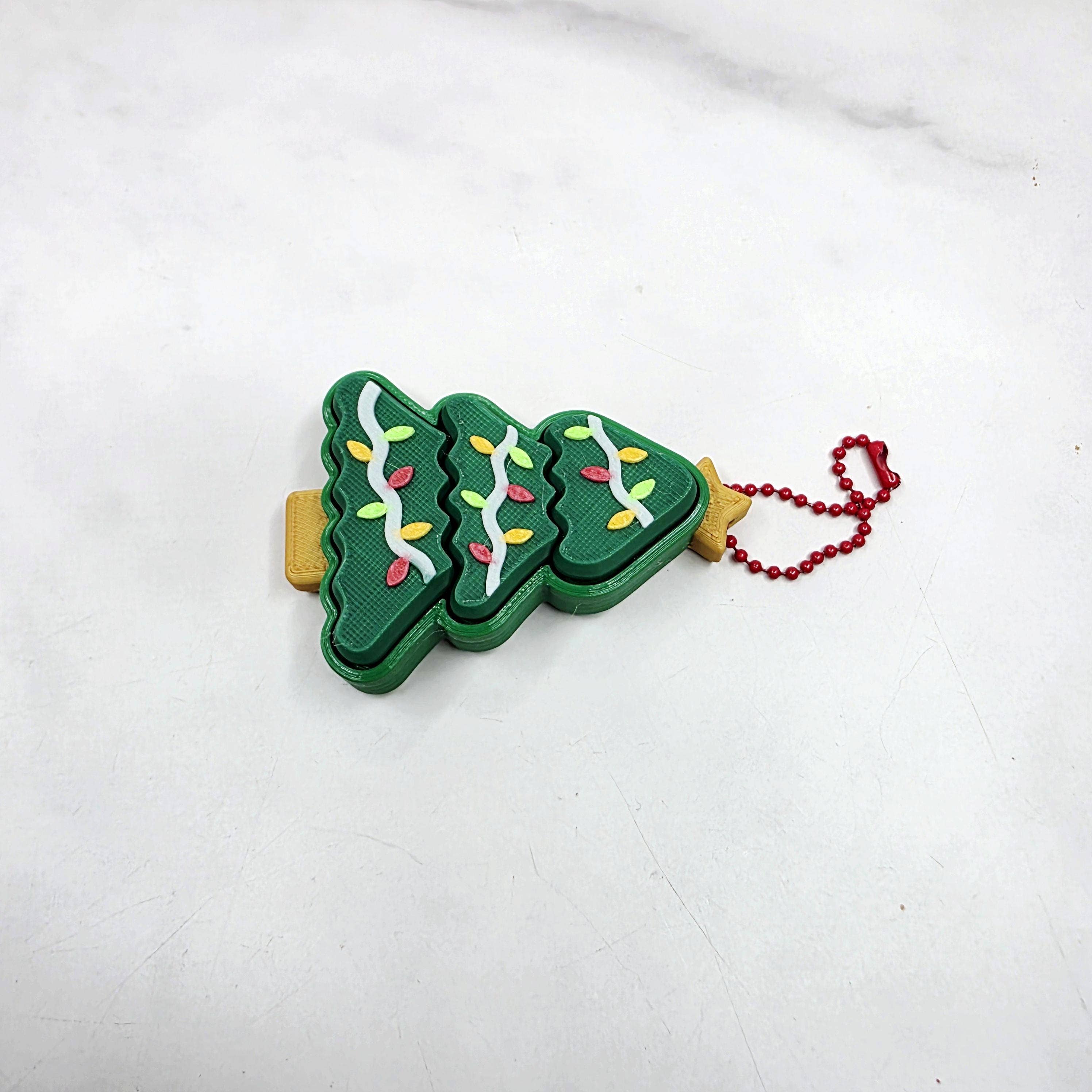 Agape Designs 3D - Wholesale Keychain - Unisex - 3D Printed Christmas Tree Fidget Keychains 2 Designs3