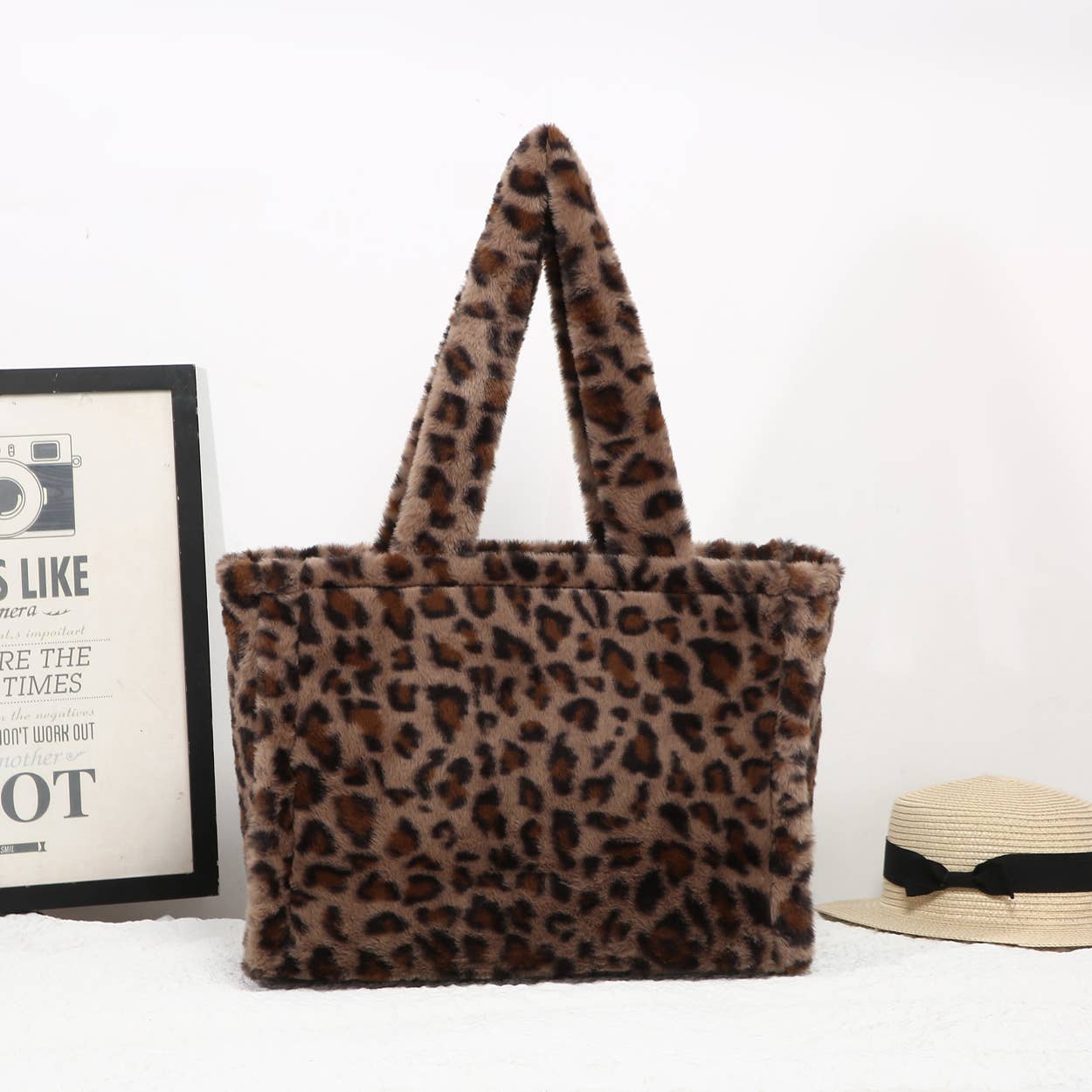 House of Milano - Wholesale Tote Bag - Women's - 25425 Leopard Print Faux Fur Tote Bag6