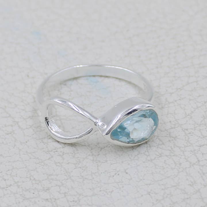 Blue Topaz Sterling Silver Ring for wholesale by Silvex Jewelry