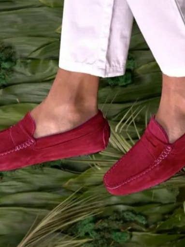 Art gm72 burgundy suede loafer for wholesale by GMSHOES