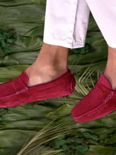 Art gm72 bordeaux suède loafer voor wholesale door GMSHOES