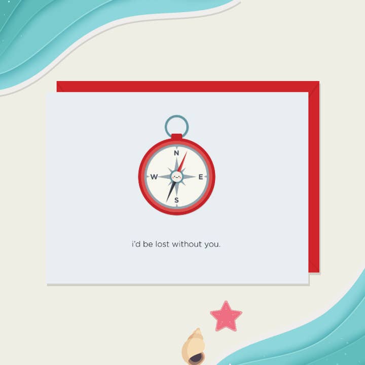Eu estaria perdido sem você | Cartão de felicitações por atacado de Paper Hearts™