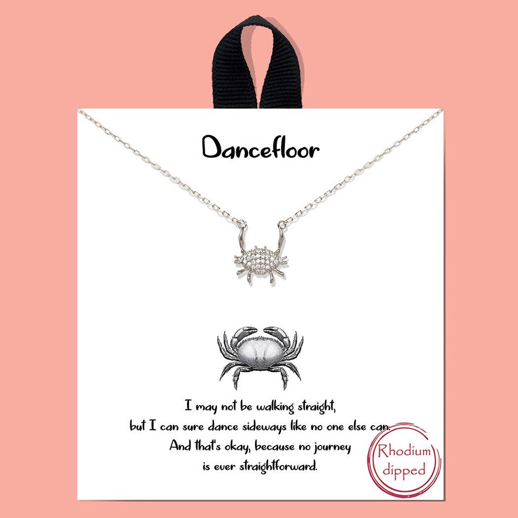 Fashion City - Wholesale Pendant/Charm Necklace - CZ Gold-Dipped Crab Charm Necklace1