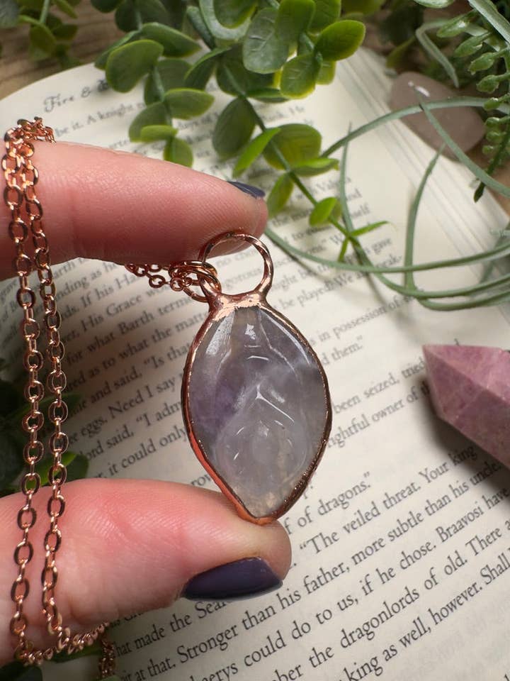 Amethyst Yoni Necklace for wholesale by Copper Ashes