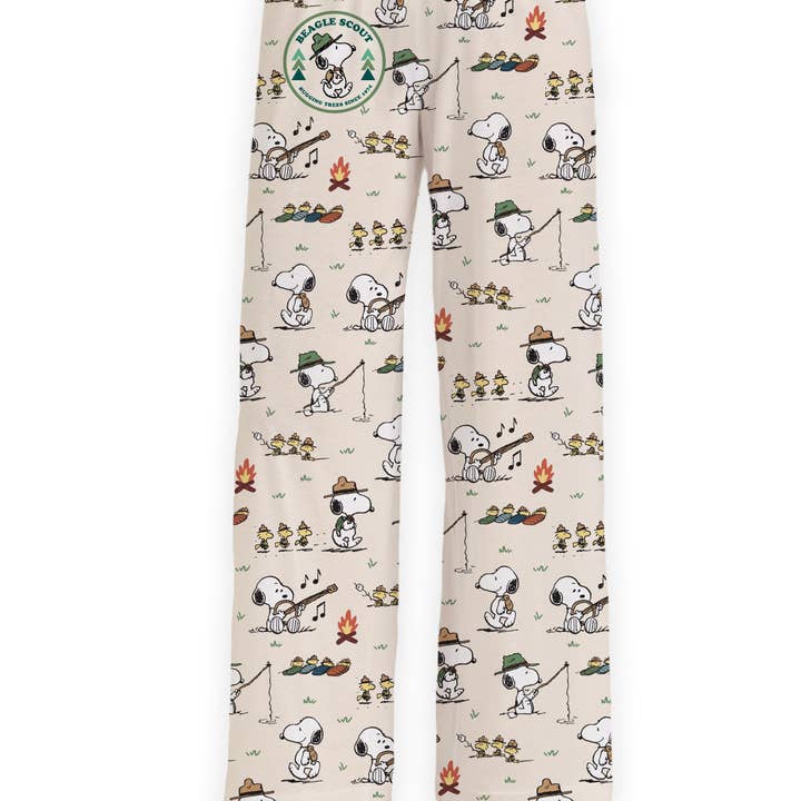 BRIEF INSANITY – Engroshandel Pyjamasunderdel - Unisex – Snoopy Camping Badge Pyjama-loungebukser