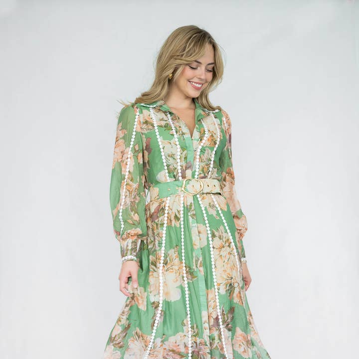 Vestido Vivienne midi verde para venta al por mayor de Stellino