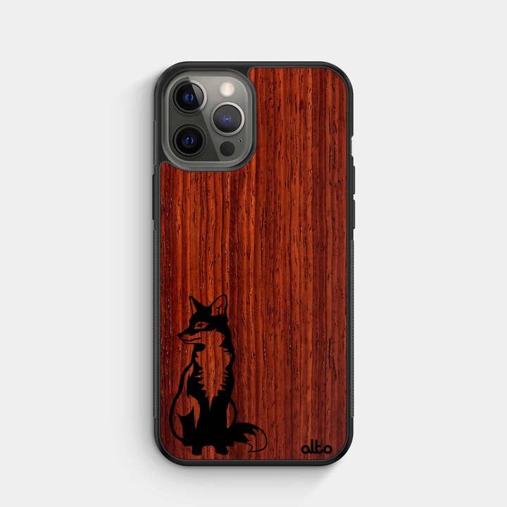 Padauk Wood | Protective iPhone Case - Wild Fox Design for wholesale by Alto Collective