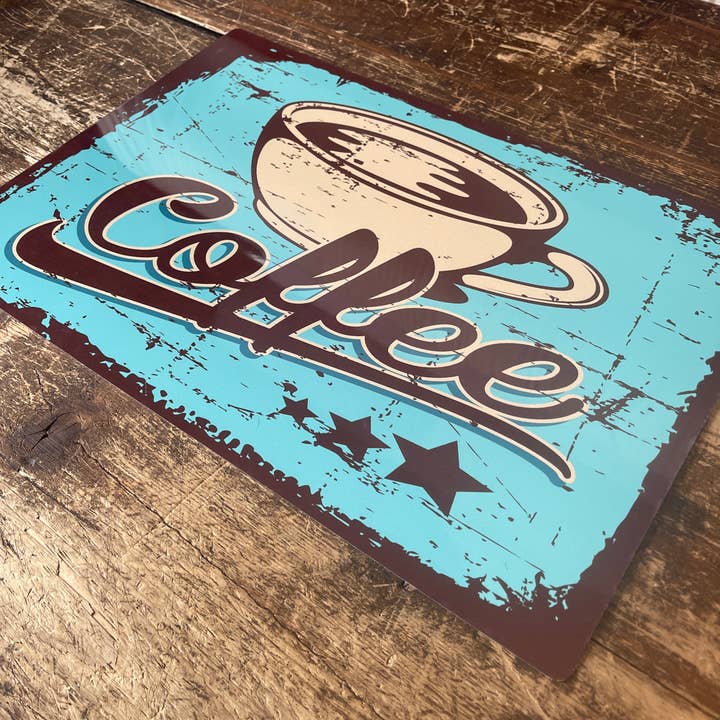 The British Metal Signs Company – Sinal por atacado – Caneca de Café Retro Cafe Hot Drink - Metal Vintage Wall Sign3